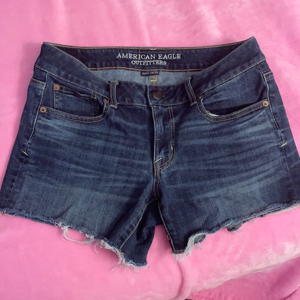 American Eagle Super Stretch Shortie Jean Shorts.